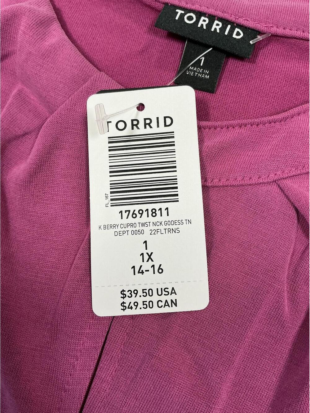 Torrid Berry Pink High Neck Sleeveless Tank Top 1X 14-16 New With Tags - Picture 4 of 8